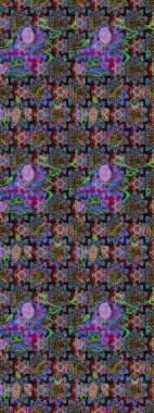 Renkli Bahar Teması eskiz kalıbı. Çiçek desenli çizim. Tarafsız renklerde çiçekler. Raster illüstrasyonu. Asya tekstil tarzında. Düz Çiçek Elementleri Tasarımı.