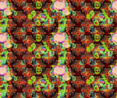 Renkli Bahar Teması eskiz kalıbı. Raster illüstrasyonundaki çiçek desenli çizim. Düz Çiçek Elementleri Tasarımı. Süslü kumaş deseni.