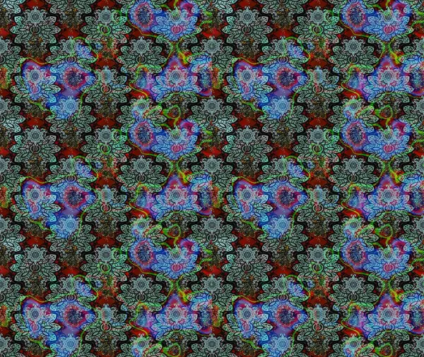 Raster. Mavi renkte güzel çiçekler, suluboya desenli eskiz deseni, duvar kağıdı, kart veya kumaş için fayanslı..