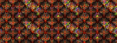 Raster Hip kumaş deseni. Eskiz Vintage Çiçek Deseni.