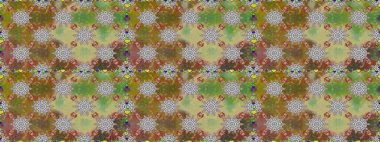 Raster illüstrasyonu. Kusursuz çiçek deseni duvar kâğıdı olarak kullanılabilir. Kahverengi ve gri renkte çiçekler.