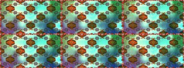 Raster düz çiçekleri pürüzsüz desen. Mavi ve yeşil renkli çiçekler. Tasarım hediye paketi, tebrik kartları, posterler ve afiş tasarımı.