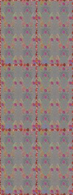 Seamless Floral Pattern in Raster illustration. Flowers on gray and beige colors.