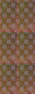 Dallı bahar çiçekleriyle desen, kahverengi ve çiçekli siluet bej renkler. Raster deseni.