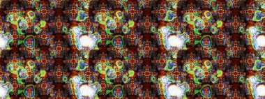 Kahverengi ve siyah renkte etnik çiçeklerle süslenmiş zarif bir eskiz şekli. Raster Çiçek İllüstrasyonu güzel tekstil..