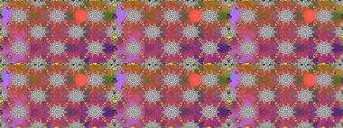 Çiçekli karalama şeklinde Raster çiçek deseni. Gri ve pembe renklerde bahar çiçekleri. Raster illüstrasyonu.