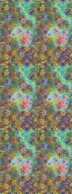 Halk tarzı. Parlak renkli çiçekleri ve yeşil ve kahverengi renkte yaprakları olan şaşırtıcı, pürüzsüz çiçek deseni. Moda baskıları için zarif bir şablon. Modern çiçek arkaplanı.