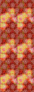 Suluboya etkisi. Organik elementler. Botanik kusursuz desen. Raster deseni.