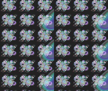 Çiçekli çiçek deseni, suluboya. Düz Çiçek Elementleri Tasarım Raster illüstrasyonu. Gri renkli çiçekler. Renkli Bahar Teması Eskiz Şablonu.