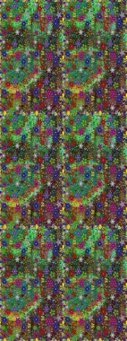 Yeşil ve kahverengi renklere karalamalar çizen kusursuz çiçek deseni. Raster illüstrasyonu.