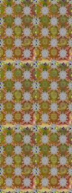 Raster illüstrasyonunda kusursuz çiçek deseni. Kahverengi ve gri renkte çiçekler.