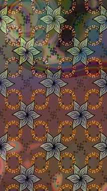 Çiçek ve yapraklı çiçek deseni. Küçük çiçekli şirin bir desen. Raster illüstrasyonu.