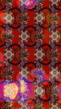 Kahverengi renklerde bahar çiçekleri. Yaprak ve çiçeklerin suluboya resimleri, kahverengi renklerdeki çizimler. Raster illüstrasyonu.