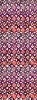 Yumuşak, bahar çiçekleri mor renklerde. Çiçek ve yapraklı karalama şeklinde Raster çiçek deseni. Raster illüstrasyonu.