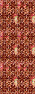 El yapımı dekoratif çerçeve, albüm kapağı, tebrik kartı, klasik Art deco tarzı. Raster soyut çiçek çelengi altın karalama fantezi yaprakları ve kırmızı renkte çiçek.