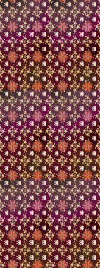 Raster illüstrasyonundaki çiçek desenli çizim. Kahverengi renkte çiçekler.