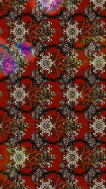 Süslü kumaş deseni. Raster deseni. Çiçekli çiçek deseni, suluboya..