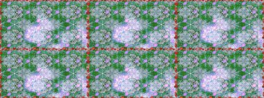 Düz Çiçek Elementleri Tasarımı. Renkli Bahar Temalı Kusursuz Arkaplan. Raster..