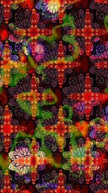 Kahverengi ve siyah renklerde. Raster illüstrasyonu. Çiçek buketleriyle klasik tarzda eskiz deseni.