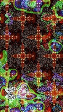 Raster illüstrasyonu. Küçük çiçekteki sevimli çiçek deseni. Kahverengi ve siyah renkte çiçekler.