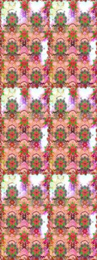 Raster düz çiçekleri pürüzsüz desen. Tarafsız ve pembe renklerde çiçekler. Tasarım hediye paketi, tebrik kartları, posterler ve afiş tasarımı.