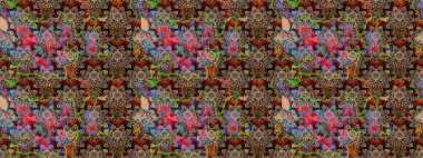 Süslü zentangle çizim dokusu, soyut çiçeklerle süslenmiş. Çiçek deseni duvar kağıdı, desen dolguları ve web sayfası arka planı için kullanılabilir. Şekillendirilmiş çiçekli çizim deseni.