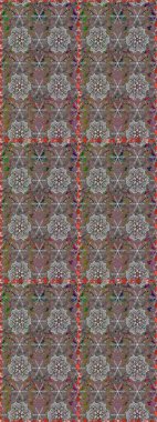 Raster deseni. Gri ve kahverengi renklerde bahar çiçekleri. Raster illüstrasyonu. Patlayan çiçekler soyut yerleştirilmiş.