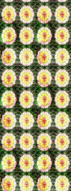 El çizimi çiçekli soyut çizim kalıbı. Yeşil renkli çiçekler. Raster illüstrasyonu.