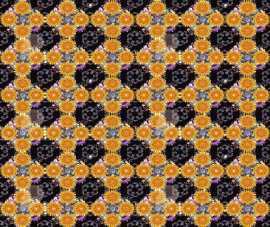 Tekstil, kumaş, kapaklar, duvar kağıtları, baskı, naylon, koleksiyon defteri, örgü, dekupaj için güzel bir eskiz. Küçük sarı çiçeklerle oldukça kaliteli besin torbası deseni.