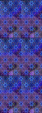 Mavi renkli çiçekler. Hediye ambalaj kağıdı, tebrik kartları, posterler ve pankart tasarımı. Raster düz çiçek çizim deseni.