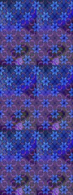 Mavi renkli çiçekler. Hediye ambalaj kağıdı, tebrik kartları, posterler ve pankart tasarımı. Raster düz çiçek çizim deseni.