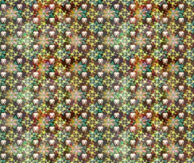 Raster düz çiçek çizim deseni. Kahverengi renkli çiçekler. Tasarım hediye paketi, tebrik kartları, posterler ve afiş tasarımı.