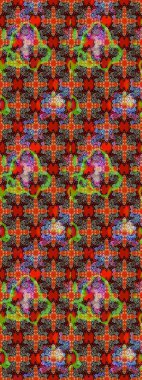 Vadinin kırmızı ve kahverengi renkli çiçekleri. Raster çiçek desenleri çiziyor..