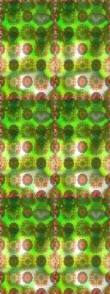 Yeşil ve kahverengi renkli çiçekler. Düz Çiçek Elementleri Tasarımı. Renkli Yaz Temalı Kusursuz Arkaplan. Çiçekli pürüzsüz retro desen.