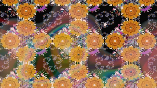 Küçük bir çiçekte eskiz deseni. Hoş bir çiçek geçmişi var. Güzel kumaş deseni. Raster illüstrasyonu.