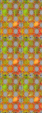 Suluboya tarzında turuncu ve gri renklerde. Raster illüstrasyonu. Pürüzsüz bahar deseni ve küçük çiçekler.