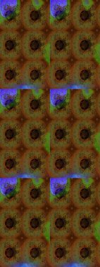 Renkli Bahar Teması eskiz kalıbı. Düz Çiçek Elementleri Tasarımı. Raster..