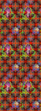 Vadinin kırmızı ve kahverengi renkli çiçekleri. Raster çiçek desenleri çiziyor..