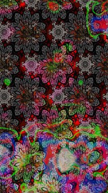 Raster illüstrasyonundaki çiçek desenli çizim. Suluboya tarzında siyah renkte çiçekler.