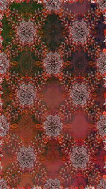 Parlak bir arka plan sorunsuz desen çiçek fantezi tasarım. Düz Çiçek Elemanları Tasarım. Renkli Bahar Teması kesintisiz desen Arka Plan.