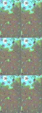 Gri ve bej renklerde bahar çiçekleri. Çiçekli karalama şeklinde Raster çiçek deseni. Raster illüstrasyonu.