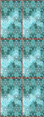 Raster illüstrasyonu. Suluboya, elle çizilmiş. Mavi ve nötr renklerde yaprakları olan yabani çiçekler. Kusursuz arkaplan deseni.