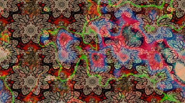 Çiçek deseni duvar kağıdı, desen dolguları ve web sayfası arka planı için kullanılabilir. Süslü zentangle çizim dokusu, soyut çiçeklerle süslenmiş. Şekillendirilmiş çiçekli çizim deseni.