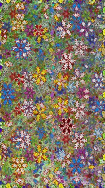 Küçük çiçekteki sevimli çiçek deseni. Güzel kumaş deseni. Güzel karalama çiçekleri olan kusursuz çiçek desenleri. Raster illüstrasyonu.