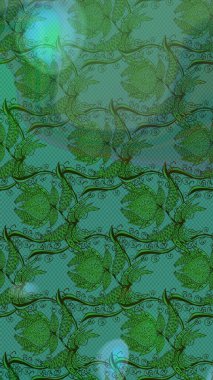 Yeşil renkli çiçekler. Çiçekli karalama şeklinde Raster çiçek deseni. Nazik, narin çiçek arkaplanı.