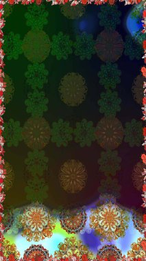 El çizimi çiçek unsurları olan soyut, dikişsiz raster deseni. Çiçekli ipek eşarp. Retro tekstil tasarım koleksiyonu. Gri ve kahverengi üzerine gri ve kahverengi. 1950 'ler-1960' lar motifleri.