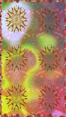 Yumuşak fayans. Klasik çiçek desenli. Sarma, tekstil ve duvar kâğıdı için kusursuz çiçek arkaplanı. Raster 'ın taze dokusu. Yumuşak pamuk tasarımı.