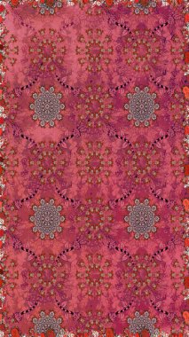 Pembe ve kırmızı renkte çiçekler. Raster illüstrasyonu. Çiçeksiz desenli arka plan, vuruşlar, sıçramalar, yaz çiçekleri..