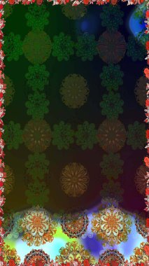 1950-1960 motifleri. El çizimi çiçek unsurları olan soyut, dikişsiz raster deseni. Çiçekli ipek eşarp. Gri ve kahverengi üzerine gri ve kahverengi. Retro tekstil tasarım koleksiyonu.