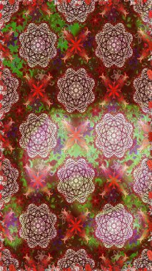 Düz Çiçek Elementleri Tasarımı. Çocuk stili. Çiçekli, kusursuz bir arkaplan. Renkli Bahar Teması Kusursuz Arkaplan.